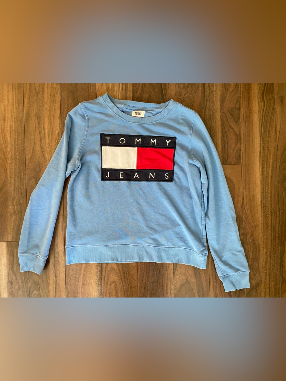 Tommy Hilfiger Light Blue Crewneck with Signature Flag Detail